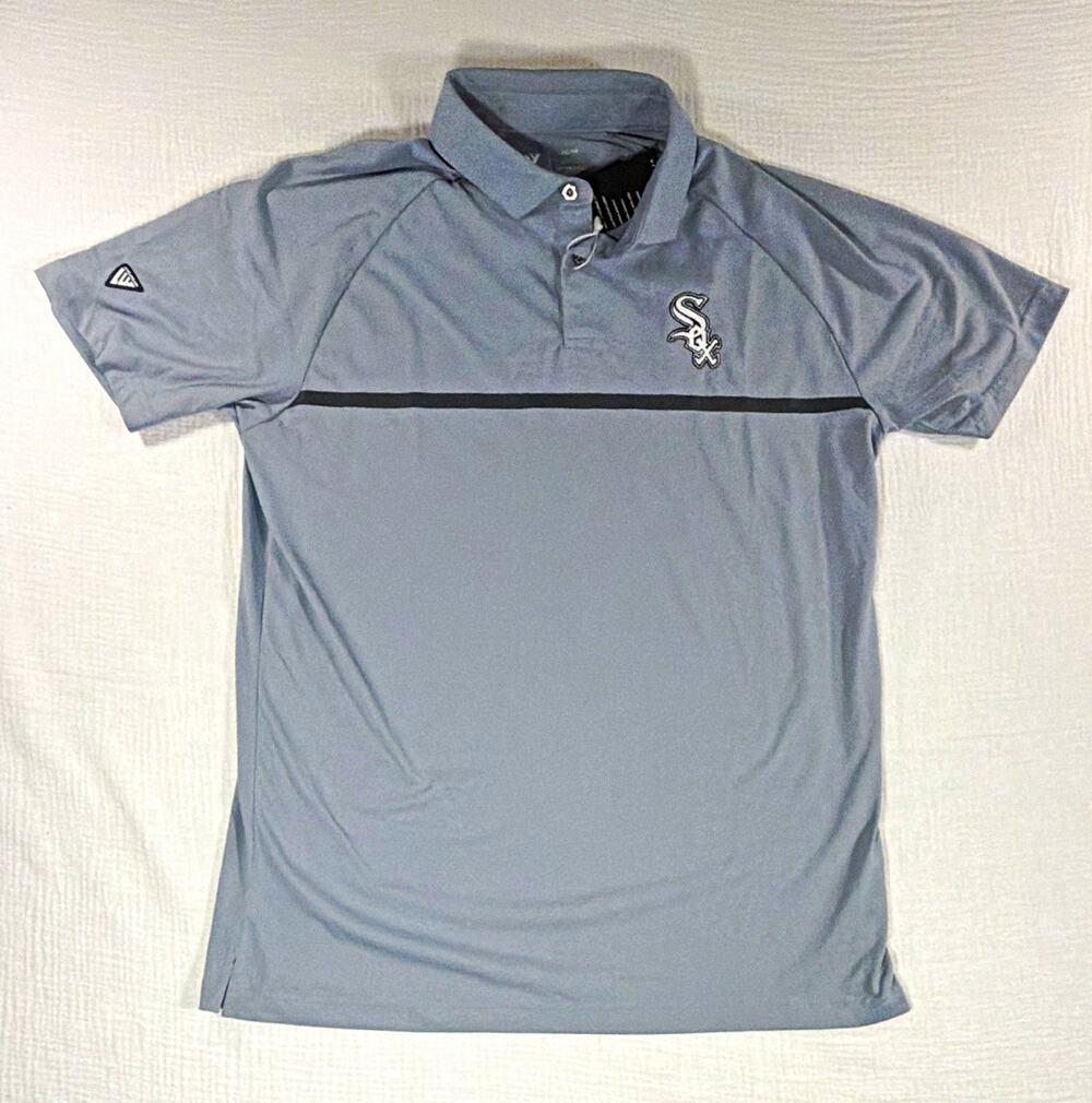 Levelwear Sector Men's M Gray Polo Short Sleeve Moisture Wicking White Sox